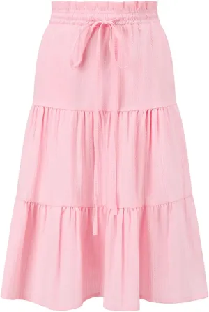 Girls Girls Maxi Skirts High Waisted Long Skirt Ruffled Drawstring Tiered Skirts with Pocket