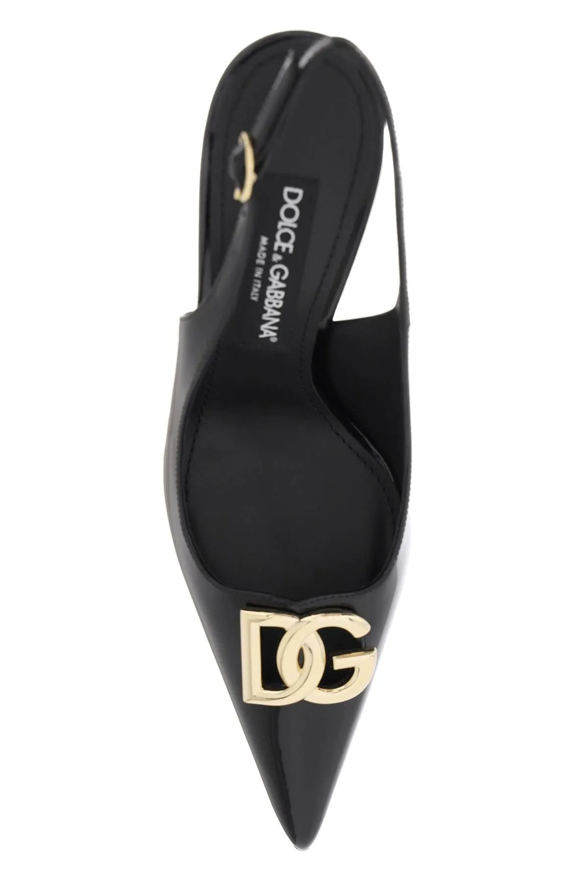 glossy leather lollo slingback pumps