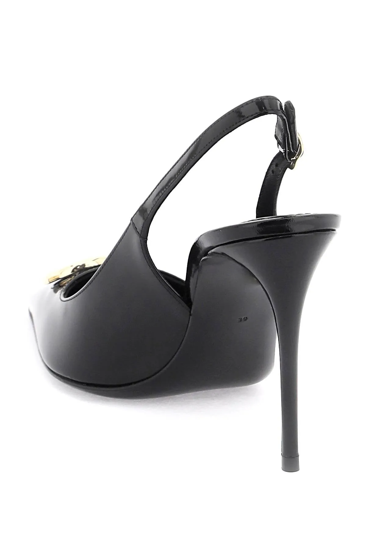 glossy leather lollo slingback pumps
