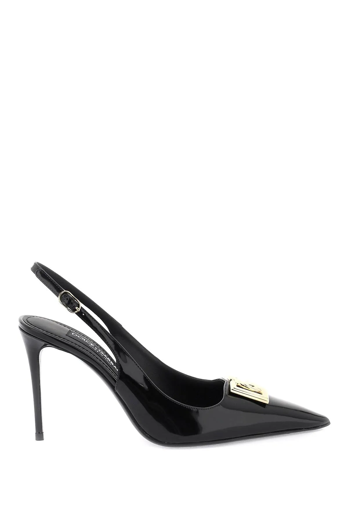 glossy leather lollo slingback pumps
