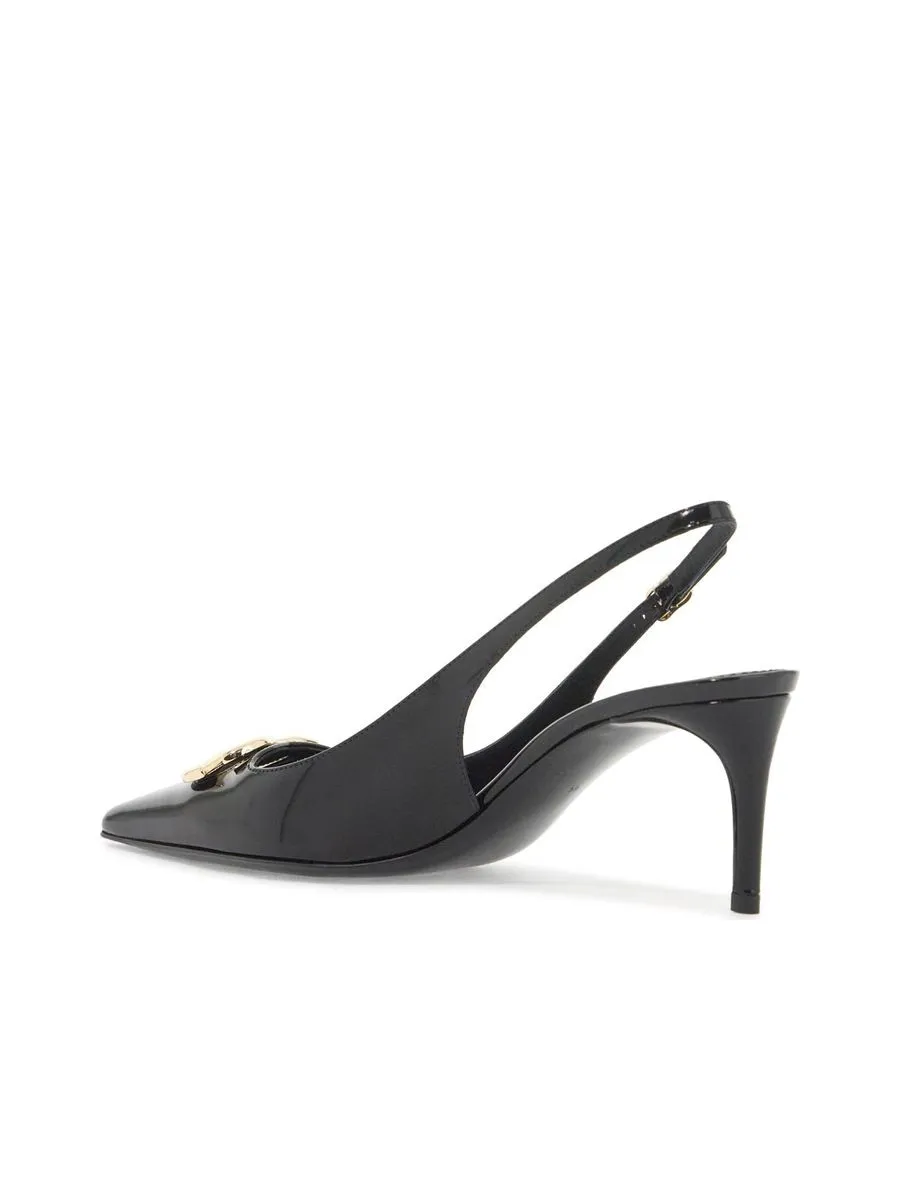 Glossy Leather Slingback D Pumps