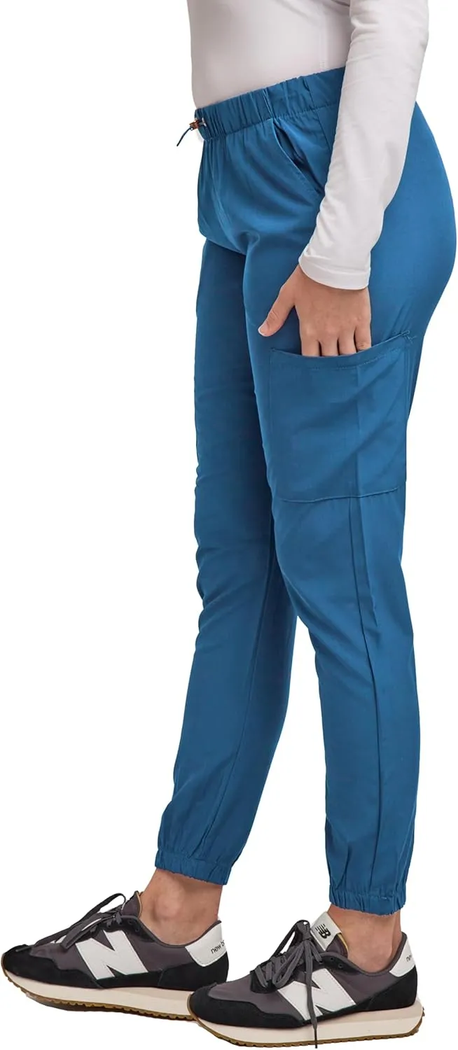 Green Town Scrubs for Women - Jogger Scrub Pant, Cargo Pockets, Stretch Fabric, Drawcord, Easy Care