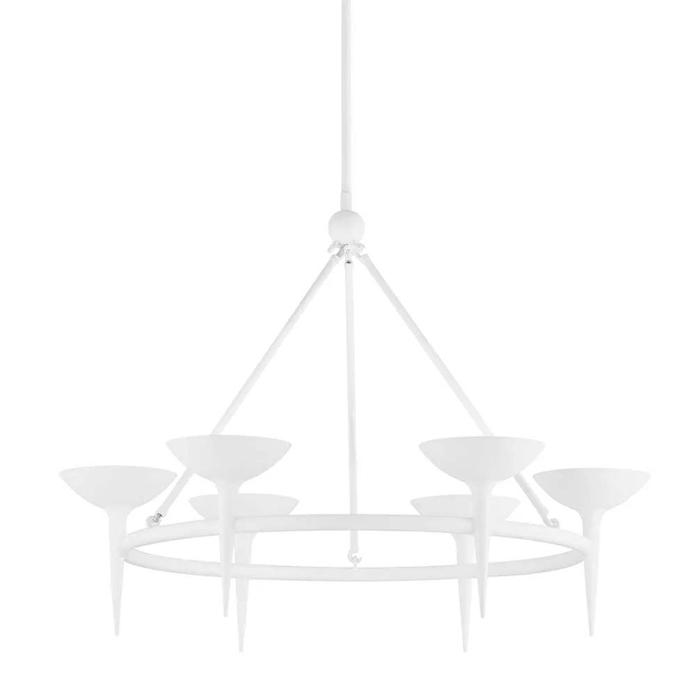 Hudson Valley Lighting Cecilia Chandelier with Six Lights – White Gesso