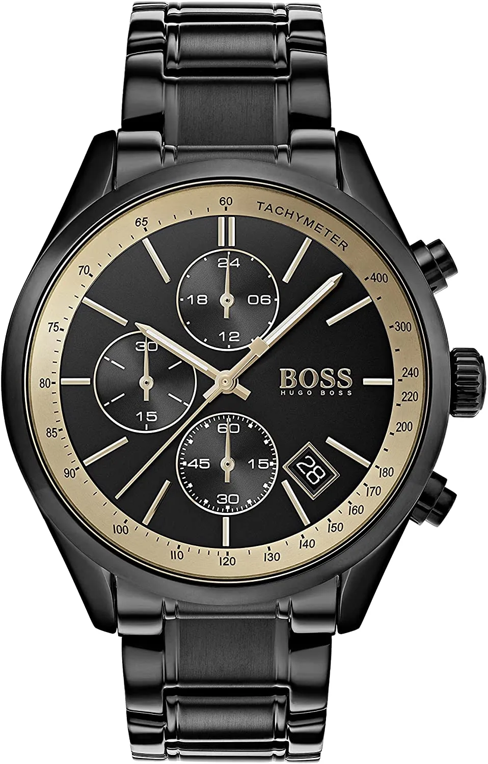Hugo Boss Men's Grand Prix Black IP/Gold Accent 1513578