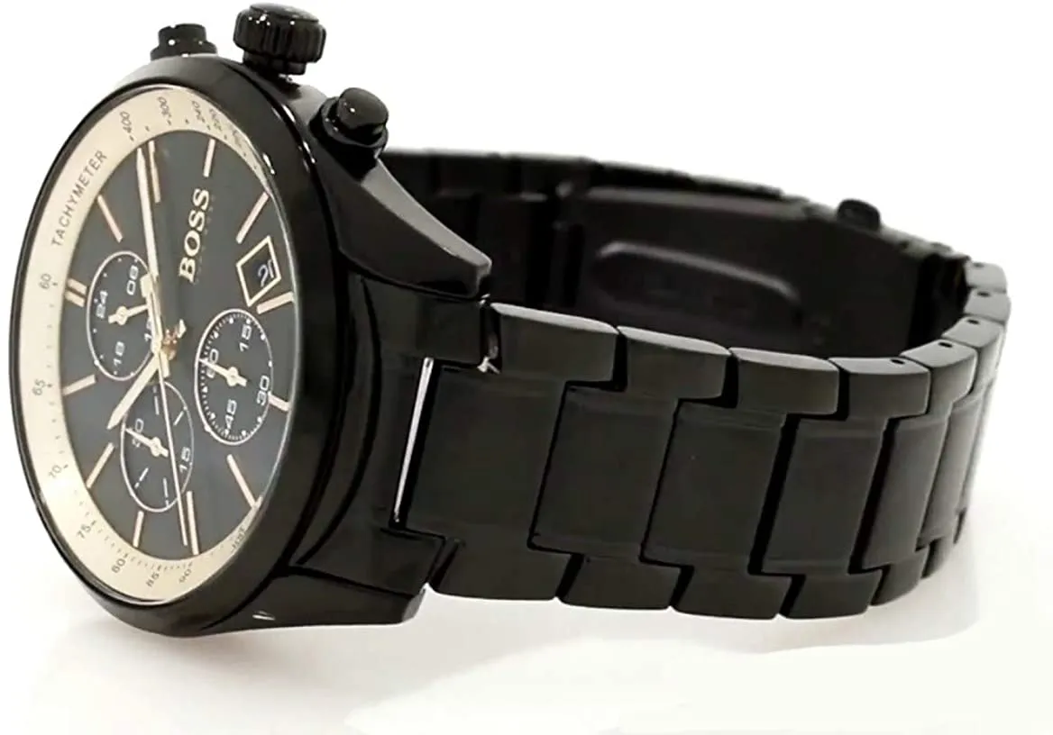 Hugo Boss Men's Grand Prix Black IP/Gold Accent 1513578