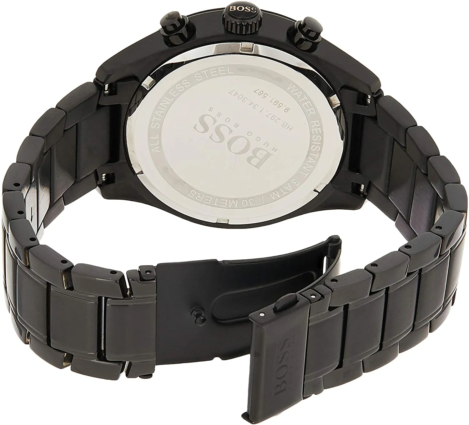 Hugo Boss Men's Grand Prix Black IP/Gold Accent 1513578