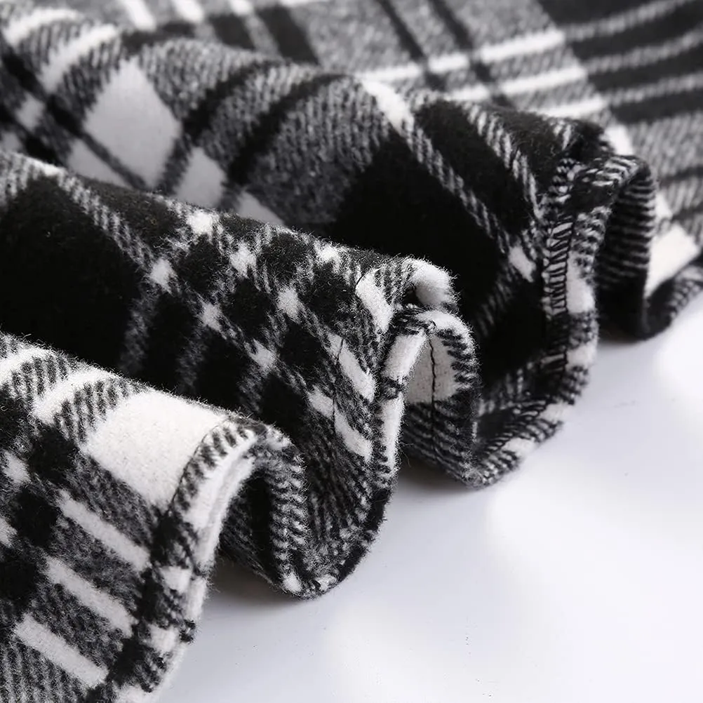 IDEALSANXUN Wool Plaid Mini Gothic Skirts for Womens High Waist Lace Up Short Pleated Skater Skirts