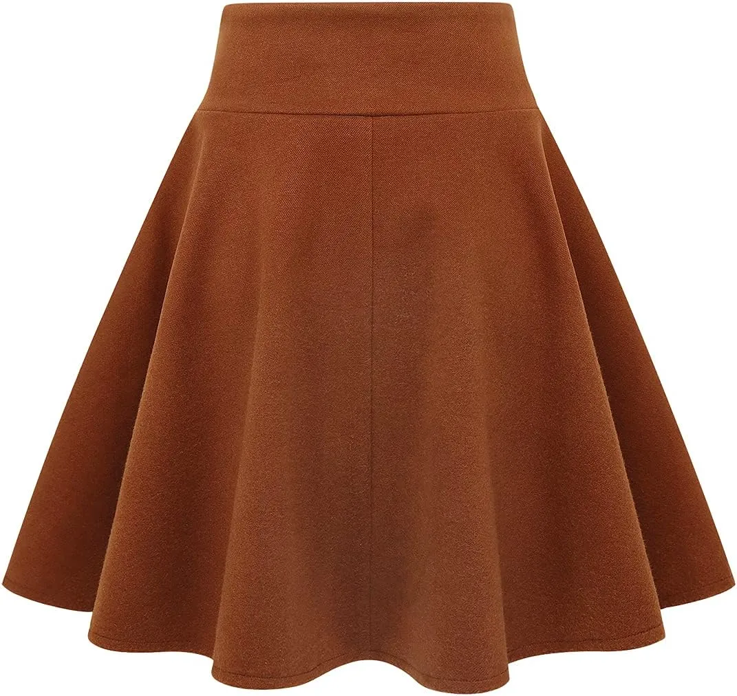 IDEALSANXUN Wool Plaid Mini Gothic Skirts for Womens High Waist Lace Up Short Pleated Skater Skirts