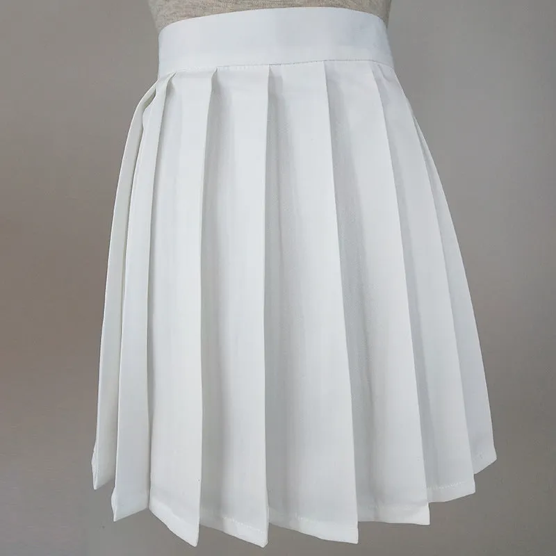 Japanese College Solid Colored Cozy Trendy Minimalist Pleated Skirt