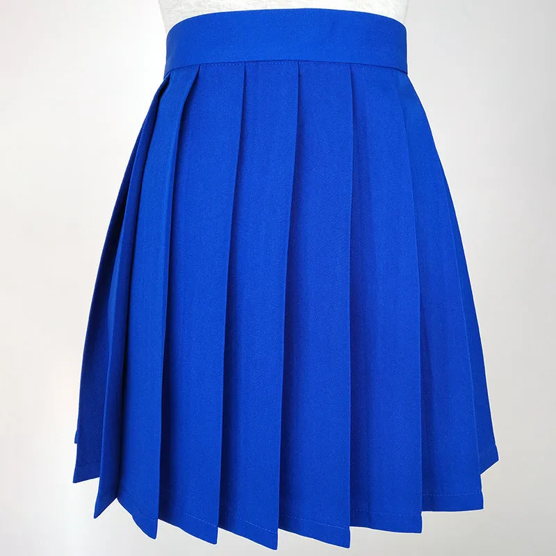 Japanese College Solid Colored Cozy Trendy Minimalist Pleated Skirt