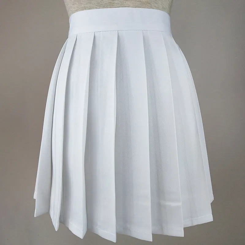 Japanese College Solid Colored Cozy Trendy Minimalist Pleated Skirt