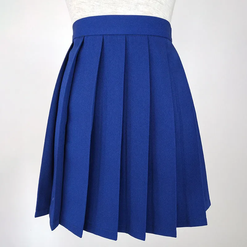 Japanese College Solid Colored Cozy Trendy Minimalist Pleated Skirt