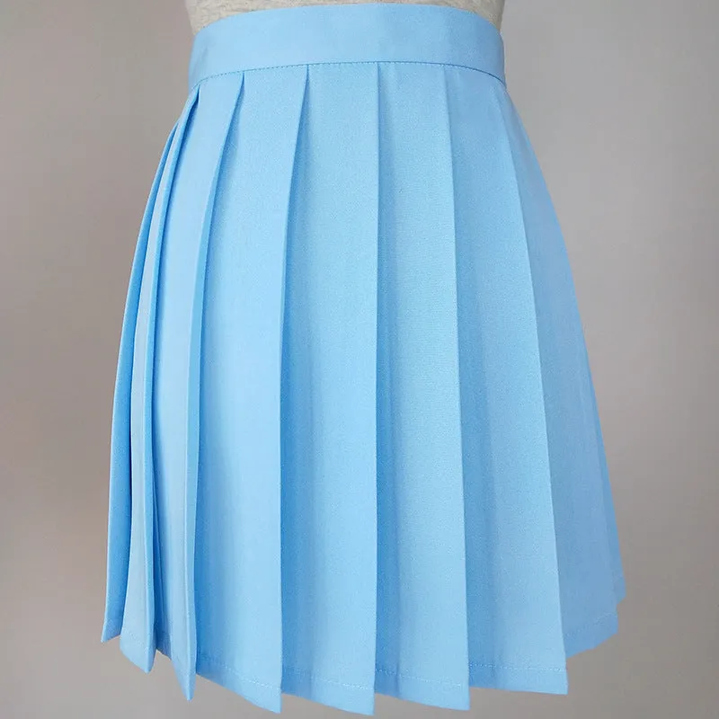 Japanese College Solid Colored Cozy Trendy Minimalist Pleated Skirt