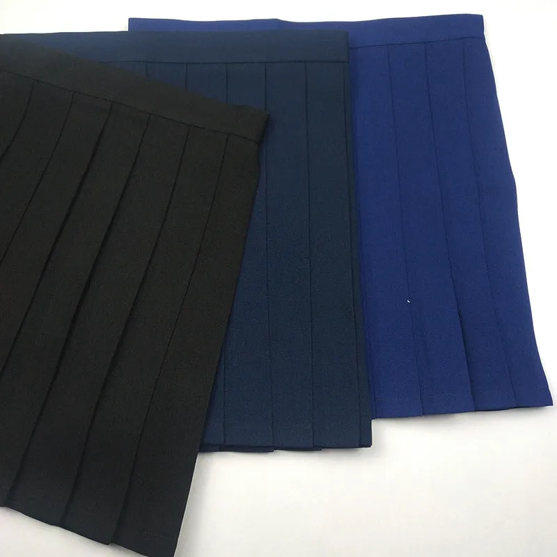 Japanese College Solid Colored Cozy Trendy Minimalist Pleated Skirt