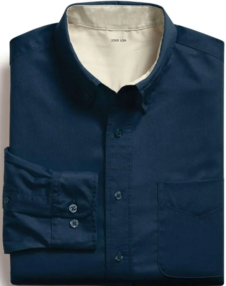 Joe's USA Men's Long Sleeve Wrinkle Resistant Easy Care Shirts in Regular, Big & Tall
