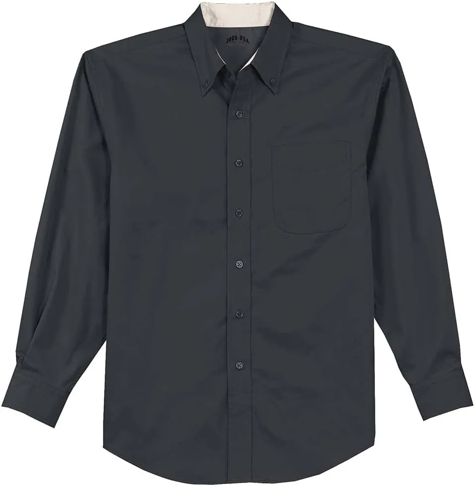 Joe's USA Men's Long Sleeve Wrinkle Resistant Easy Care Shirts in Regular, Big & Tall