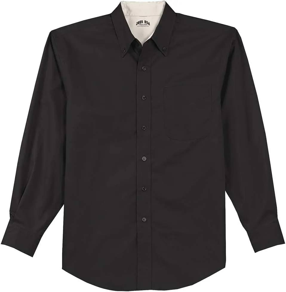 Joe's USA Men's Long Sleeve Wrinkle Resistant Easy Care Shirts in Regular, Big & Tall