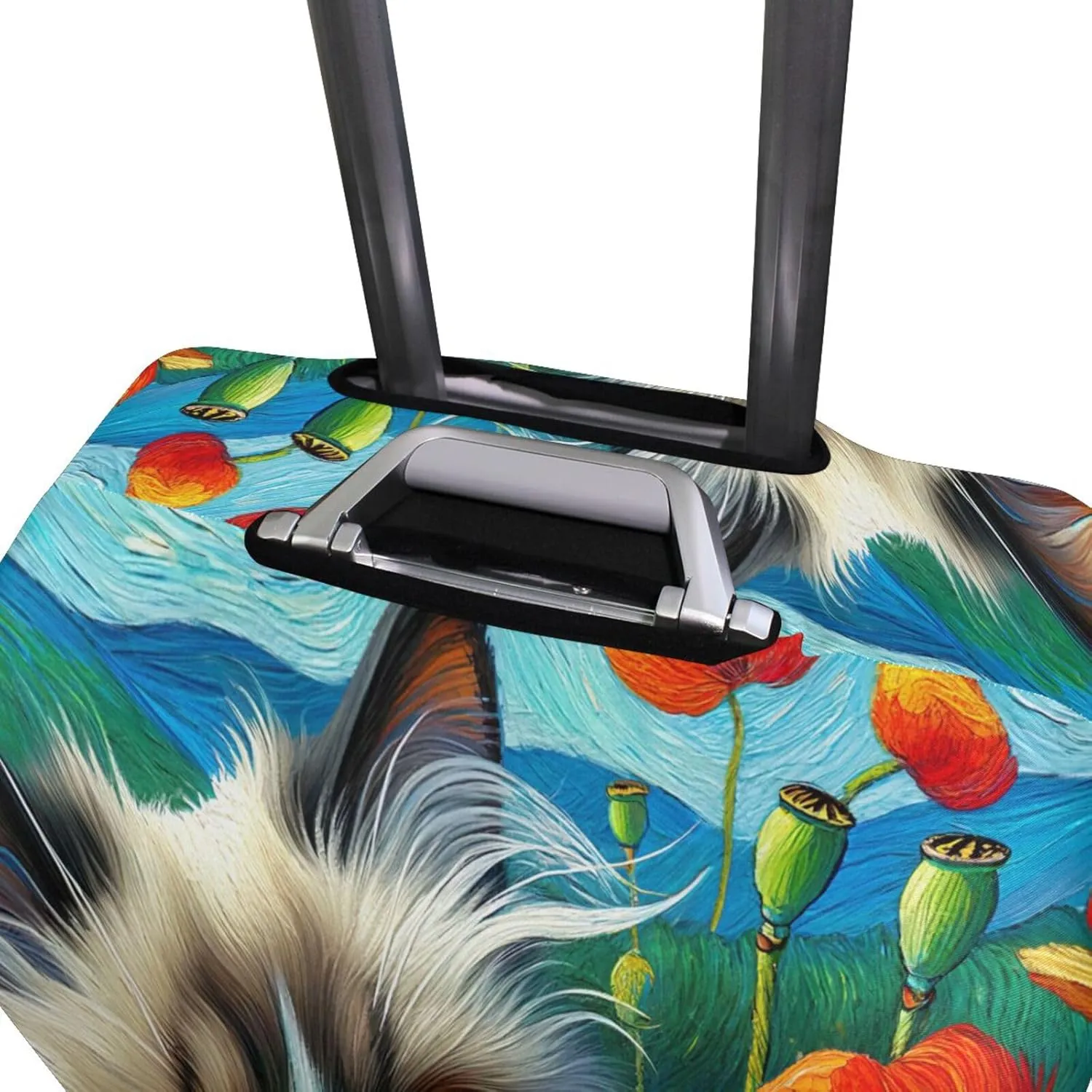 Joisal Floral Cat Large Suitcase Cover Fit 18-32 Inch Luggage Markers for Easy Identification
