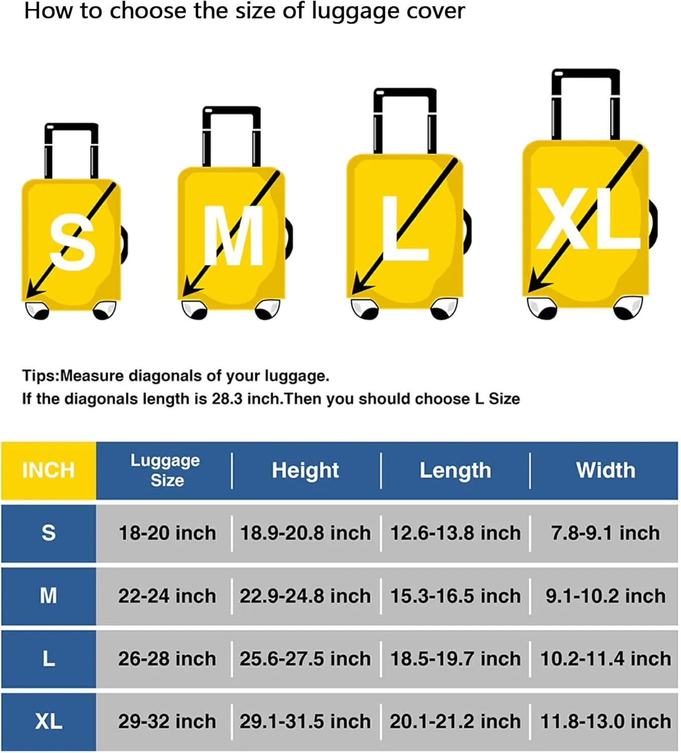 Joisal Floral Cat Large Suitcase Cover Fit 18-32 Inch Luggage Markers for Easy Identification