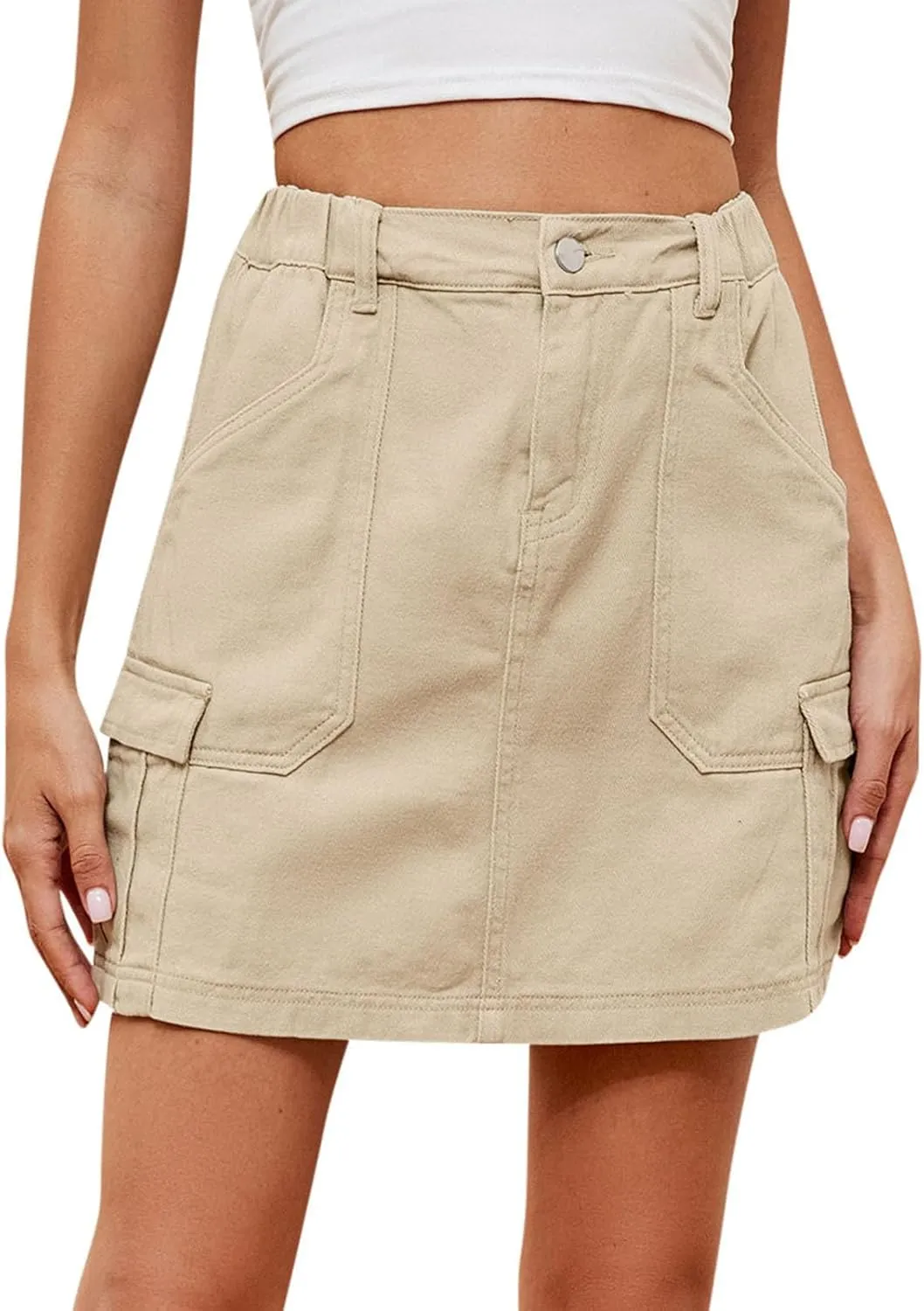 Juniors Loose Fit Faux Denim Skirts for Women Midi Knee Length Western High Cut A Line Basic Winter Fall 2024