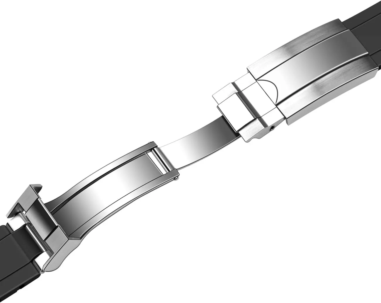 Juntan 18mm 20mm 22mm Curved End Rubber Watch Band, Tapered Silicone Curved Replacement Watch Strap for Men Women with Classic Diving Buckle