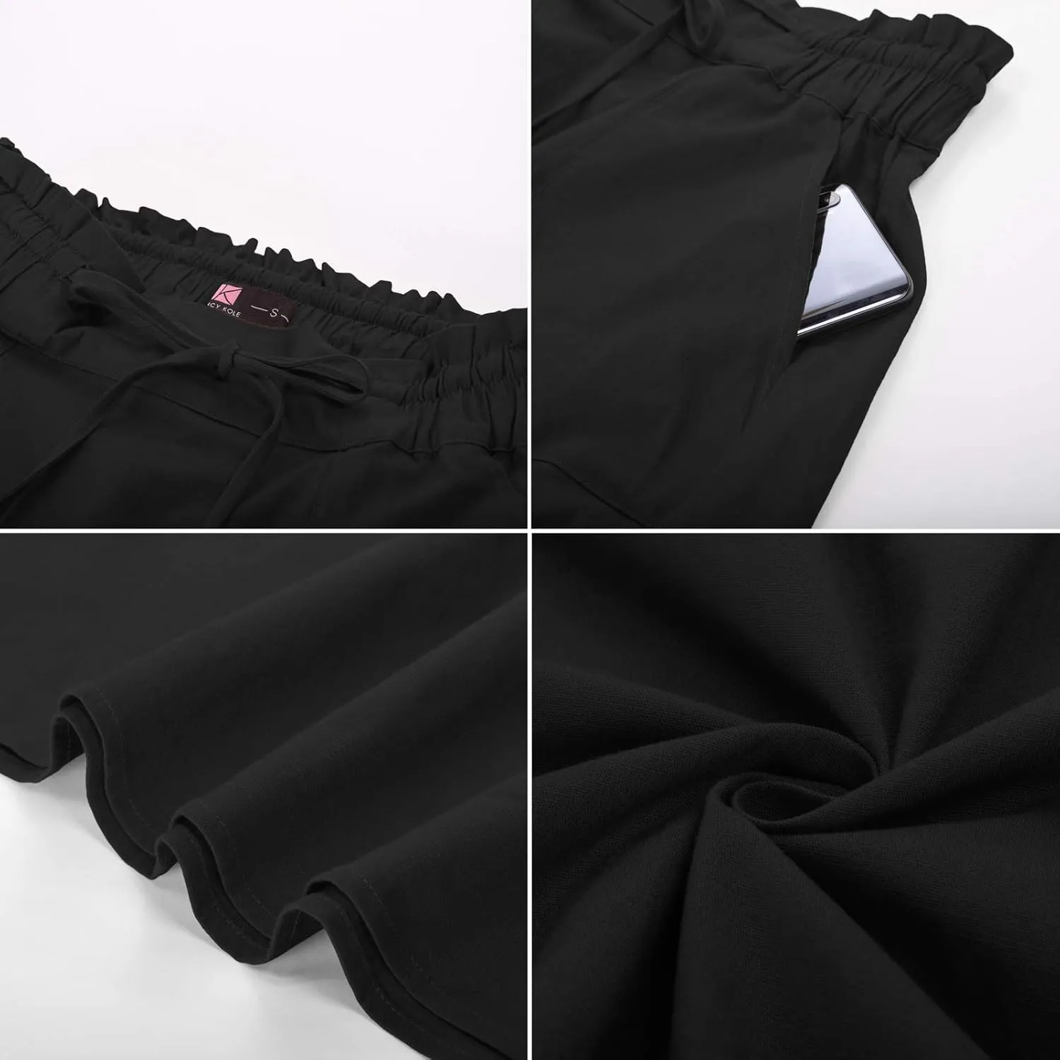 KANCY KOLE Women Casual Cotton Linen Skirts Frill Tie Waist A-Line Midi Skirt with Pockets S-XXL