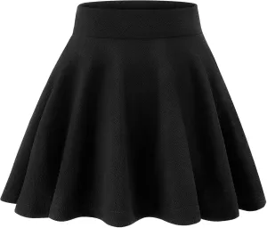 KEREDA Girls Casual Mini High Waist Stretchy Flared Pleated Skater Skirts 5-13 Years