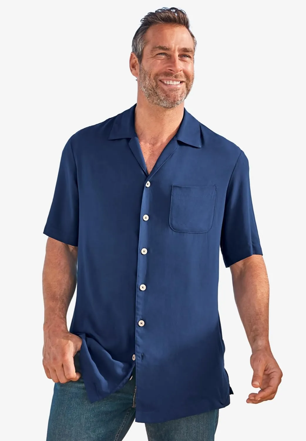 KingSize Men's Big & Tall Solid Camp Shirt