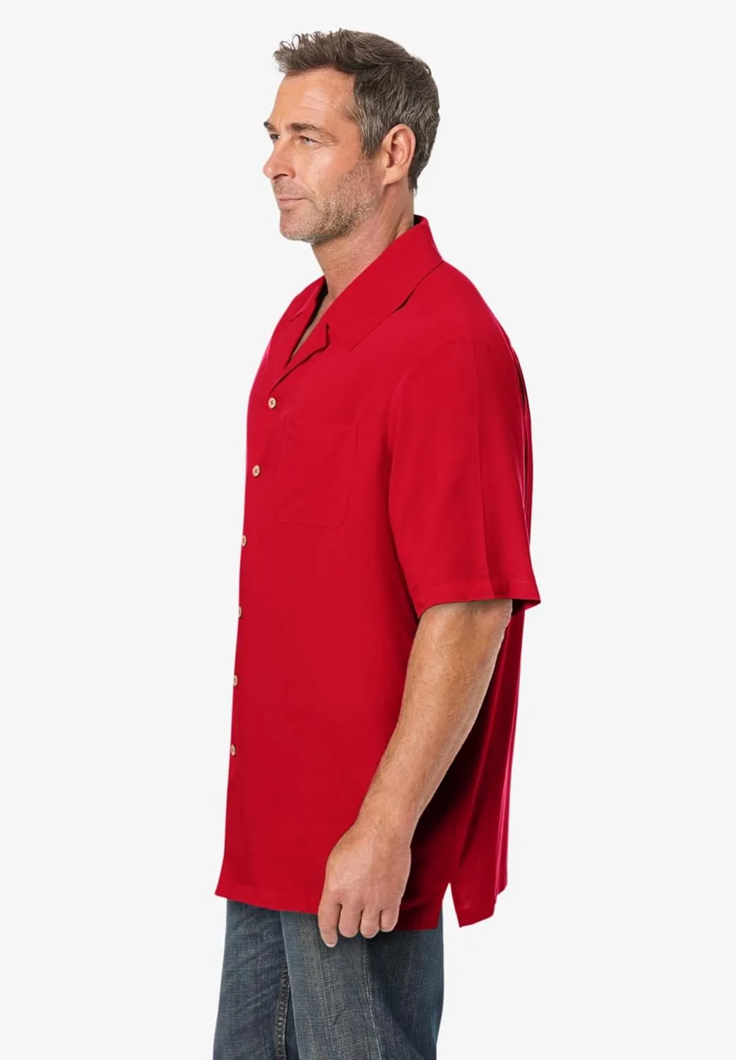 KingSize Men's Big & Tall Solid Camp Shirt