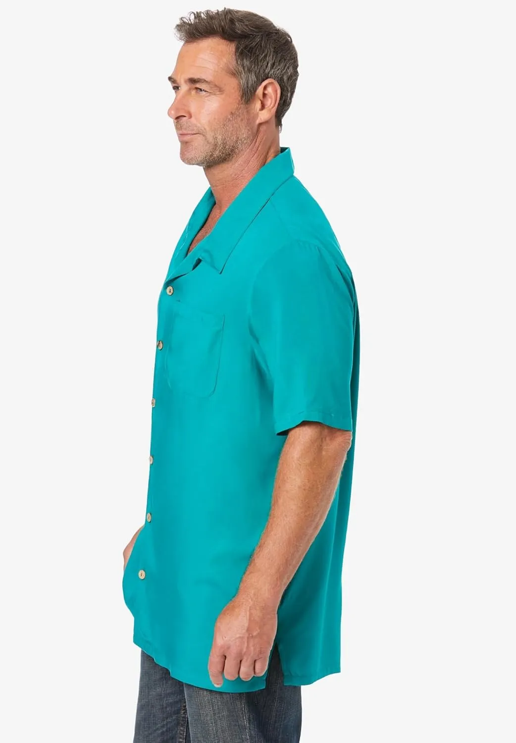 KingSize Men's Big & Tall Solid Camp Shirt
