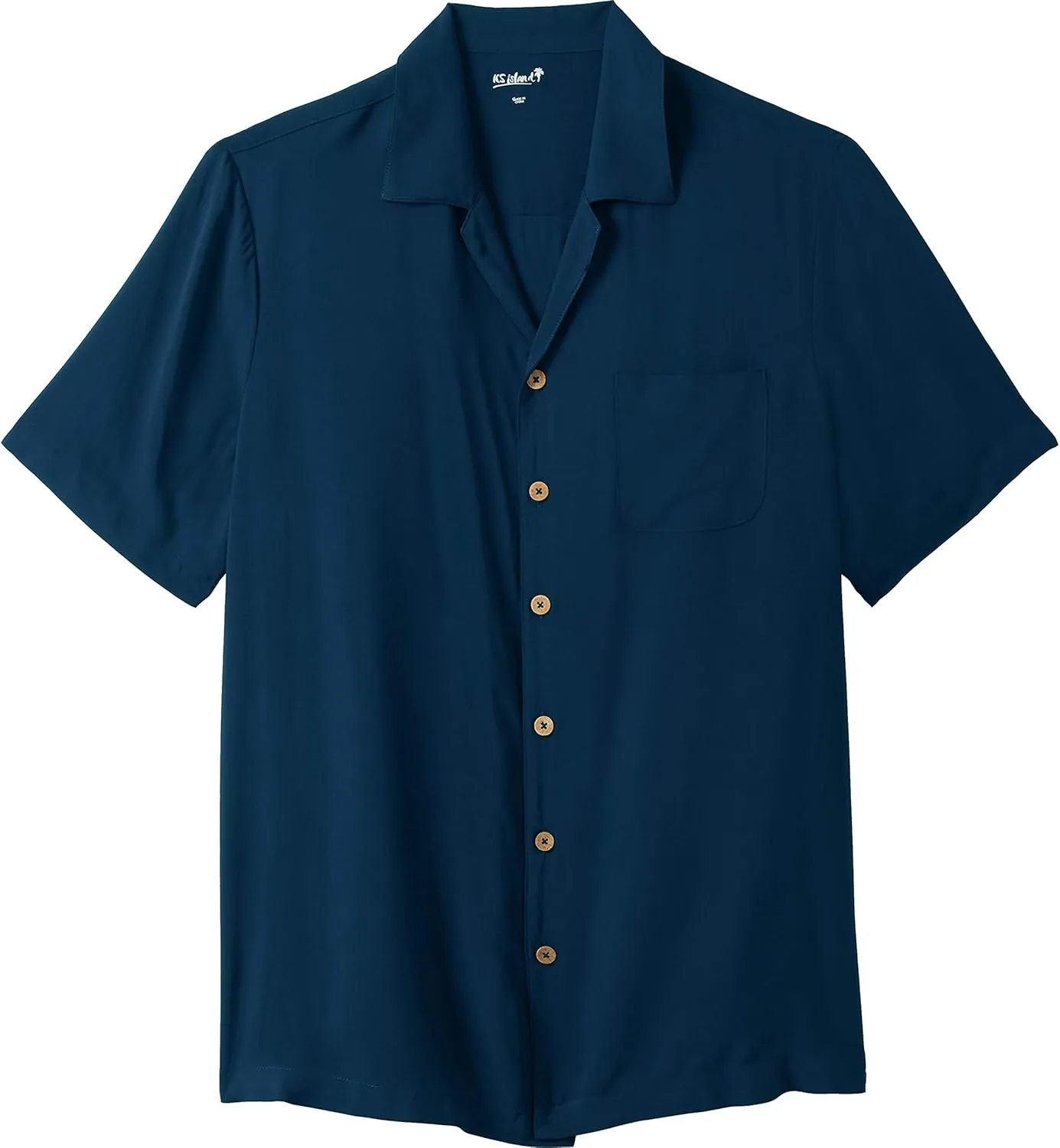 KingSize Men's Big & Tall Solid Camp Shirt