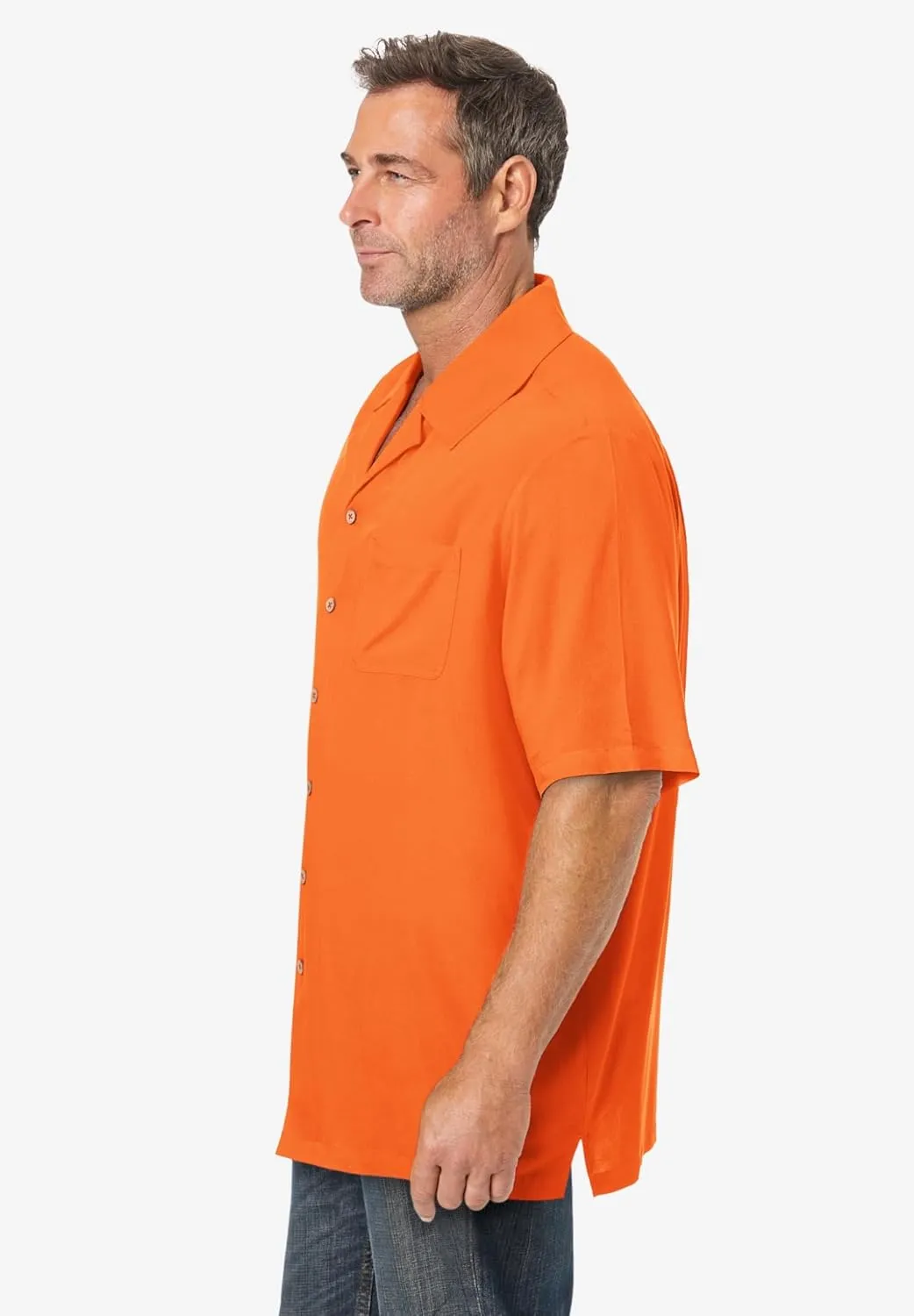 KingSize Men's Big & Tall Solid Camp Shirt