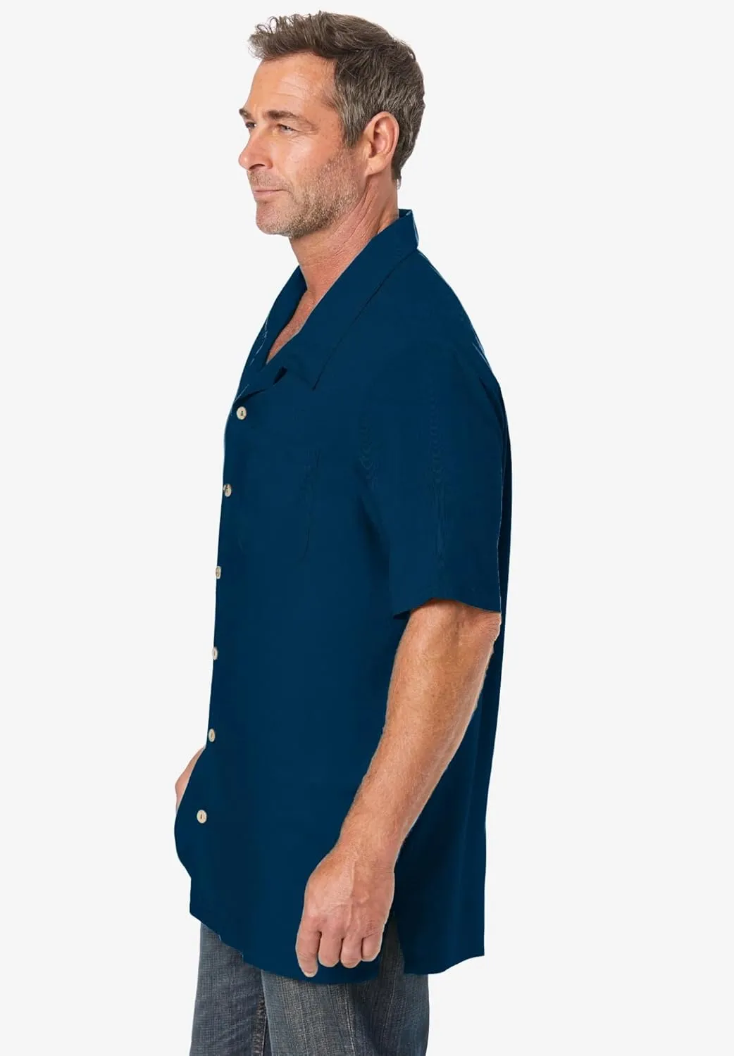 KingSize Men's Big & Tall Solid Camp Shirt