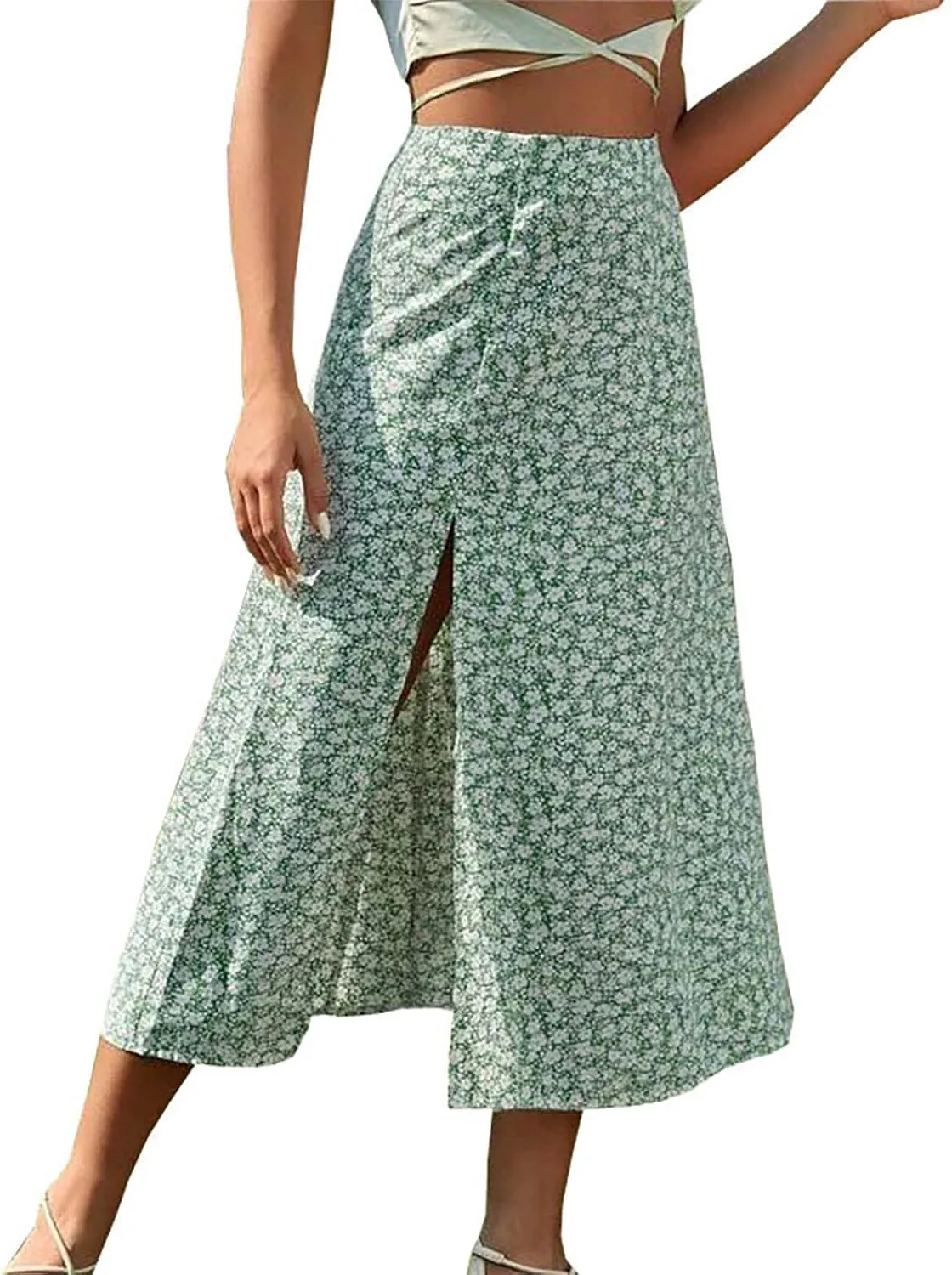 Ladies Skorts Skirt for Women Ribbed Wrap Slit Pencil Criss Cross Basic Maxi Long Skorts 2025 Regular Fit