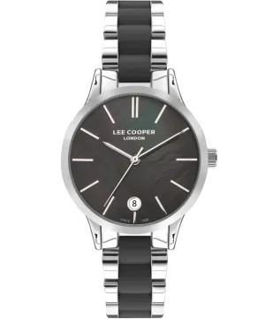 Lee Cooper  Women's Analog Black Mother of pearl Dial Two Tone Stainless Steel Strap Watch, LC07458.350
