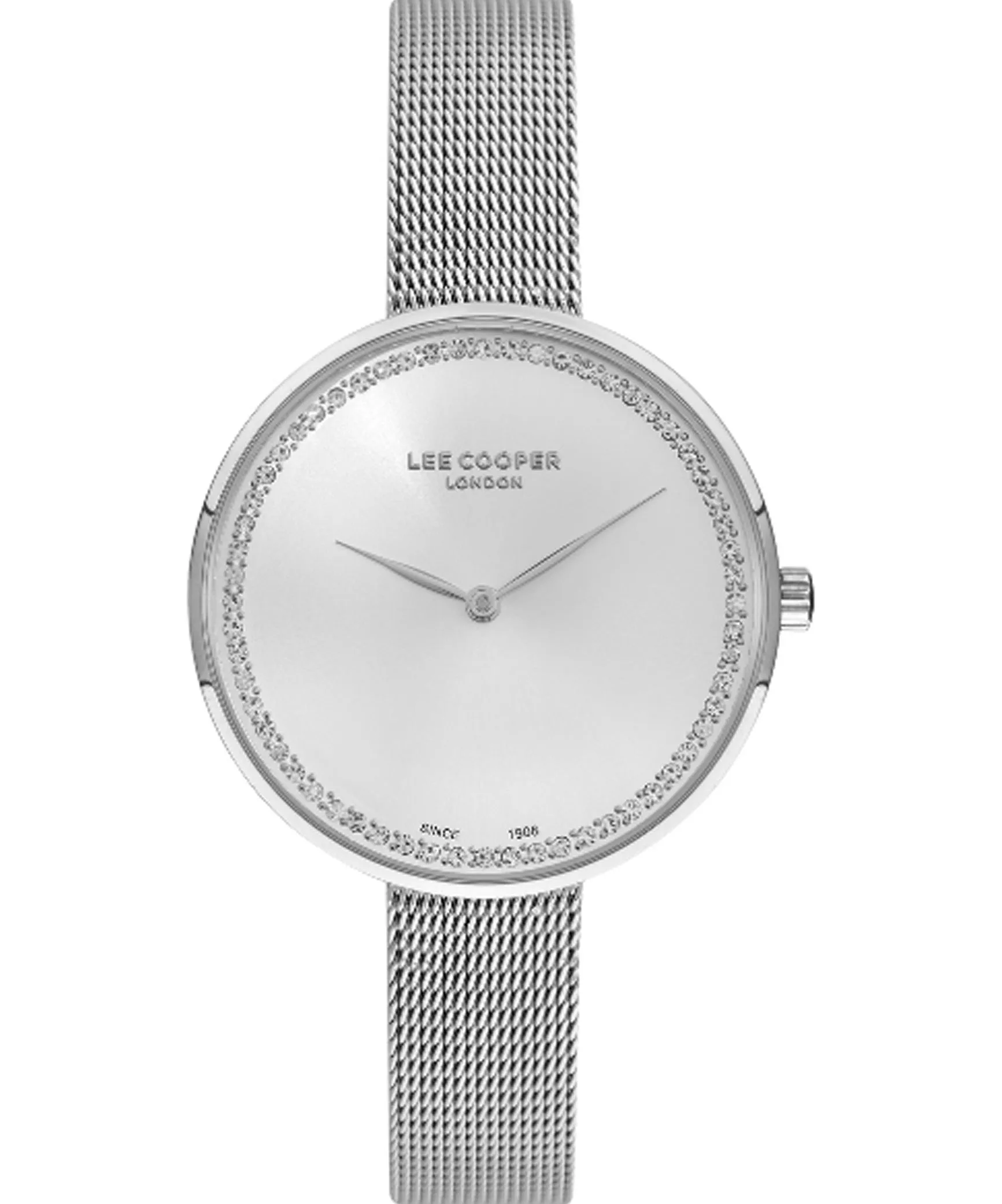 Lee Cooper  Women's Analog White Dial Silver Stainless Steel Strap Watch, LC07433.330