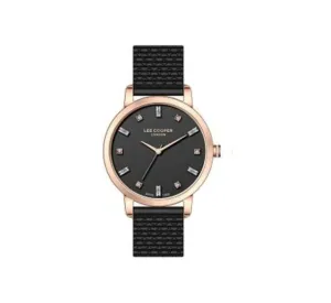 Lee Cooper Women's Watch Analog, Black Dial, Black Resin Strap, LC07409.450