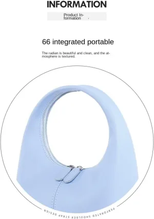 Light Blue Purse for Women Crescent Shoulder Bag Fashion Hobo Purse Light Blue Clutch for Wedding Party Purse