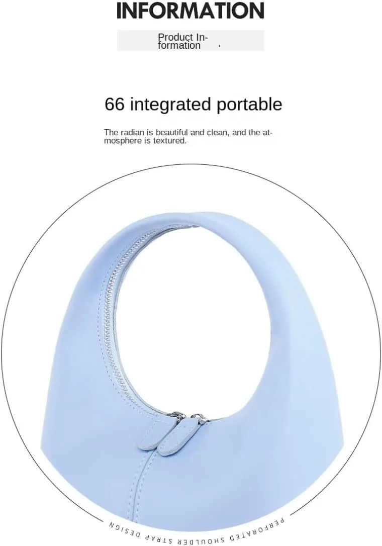 Light Blue Purse for Women Crescent Shoulder Bag Fashion Hobo Purse Light Blue Clutch for Wedding Party Purse