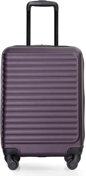 Lightweight 20" Carry-On Luggage Stress-Free Travel, Spinner Wheels for Easy Mobility, Purple Design