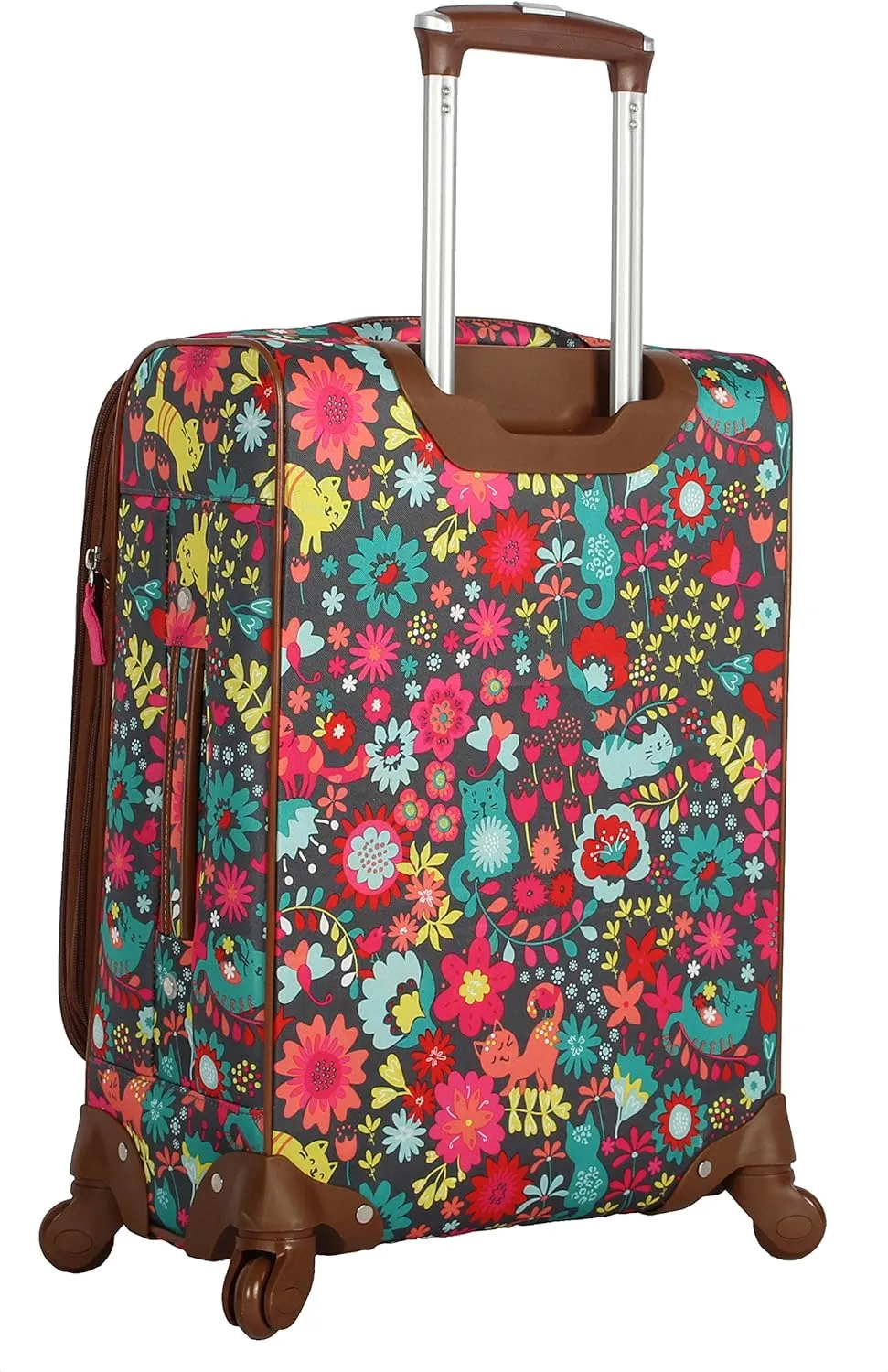 Lily Bloom Luggage Carry On Expandable Design Pattern Suitcase For Woman With Spinner Wheels (Playful Garden, 20in)