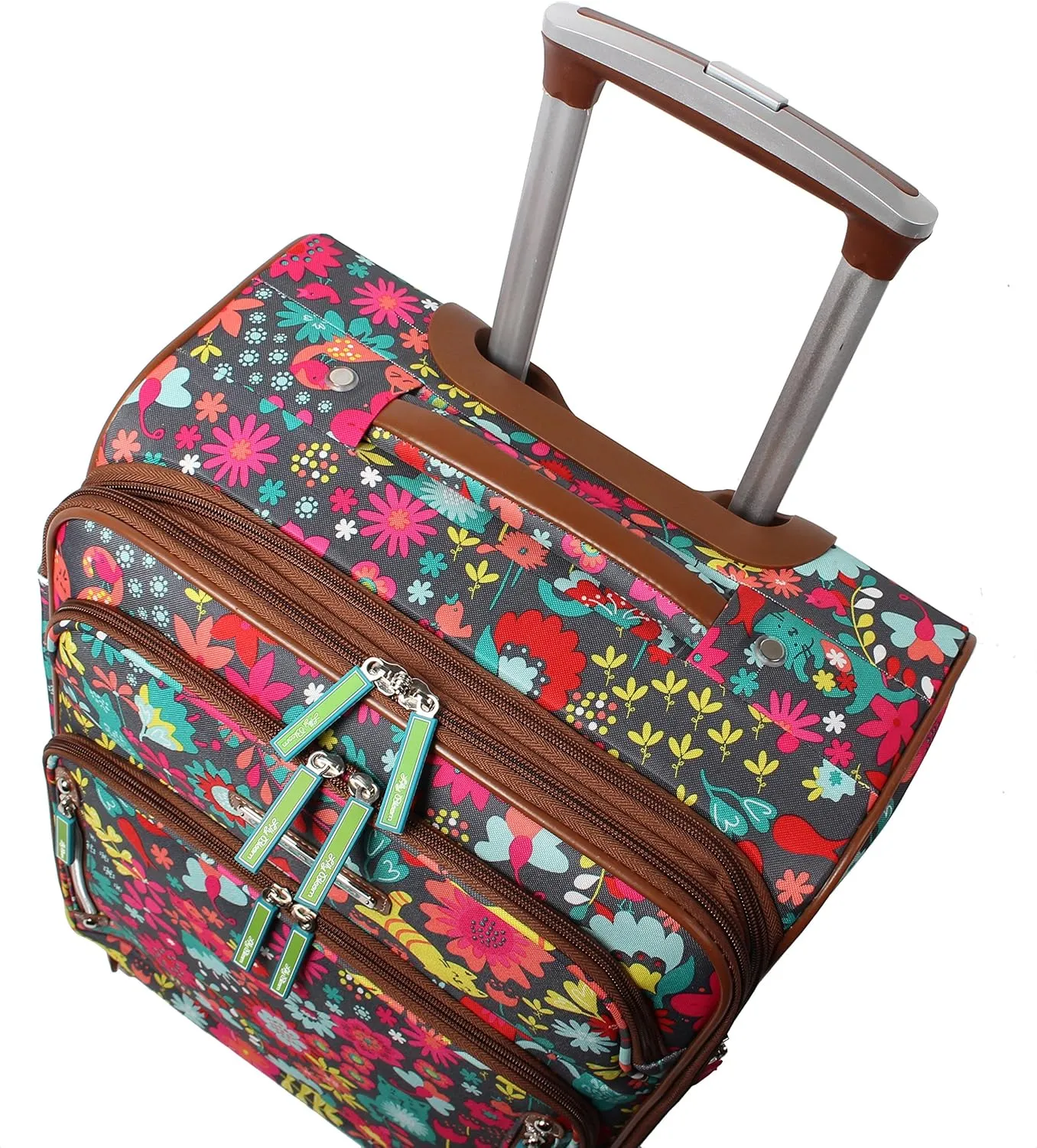Lily Bloom Luggage Carry On Expandable Design Pattern Suitcase For Woman With Spinner Wheels (Playful Garden, 20in)