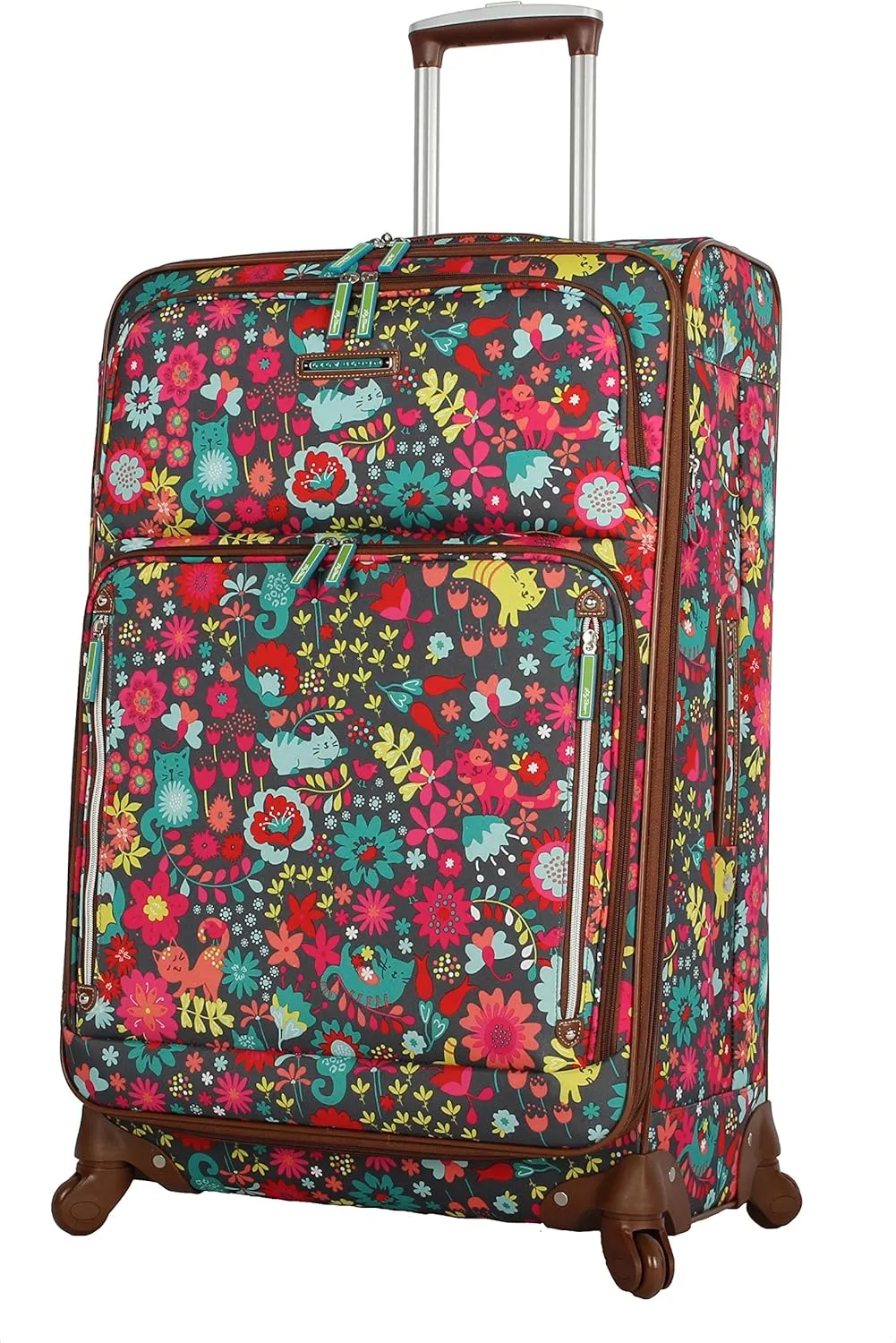 Lily Bloom Luggage Set 4 Piece Suitcase Collection With Spinner Wheels For Woman (Playful Garden)