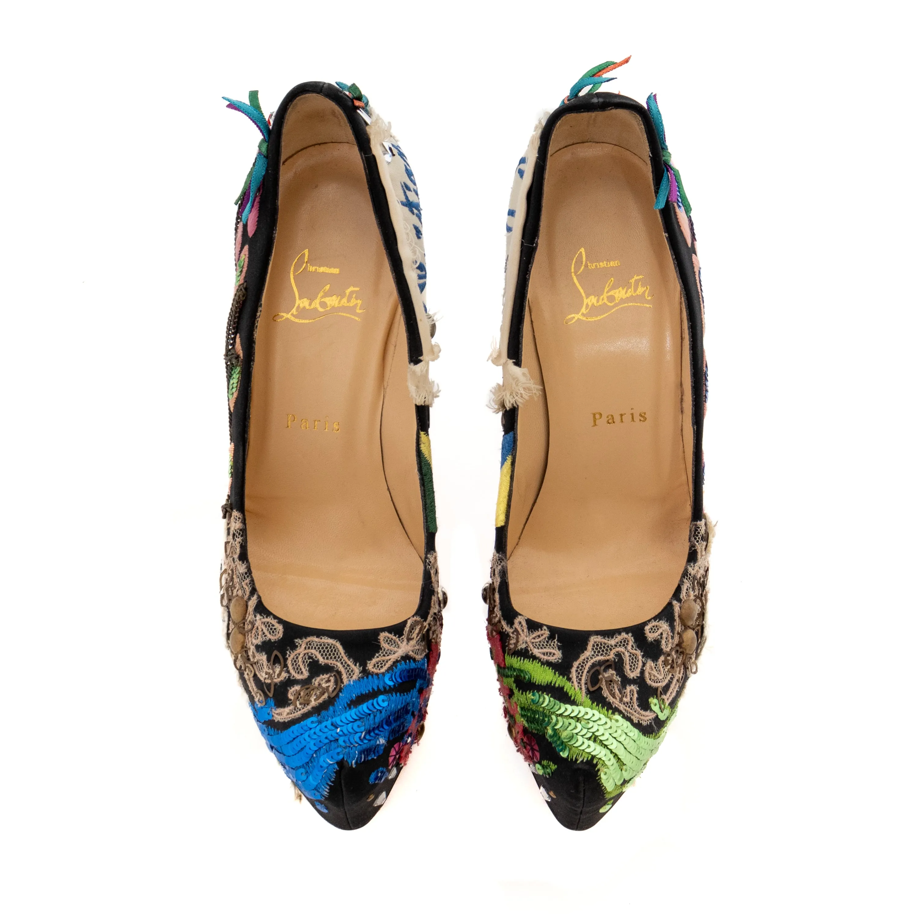 Limited Edition Daffodile Brodee Crêpe Satin Pumps 38.5