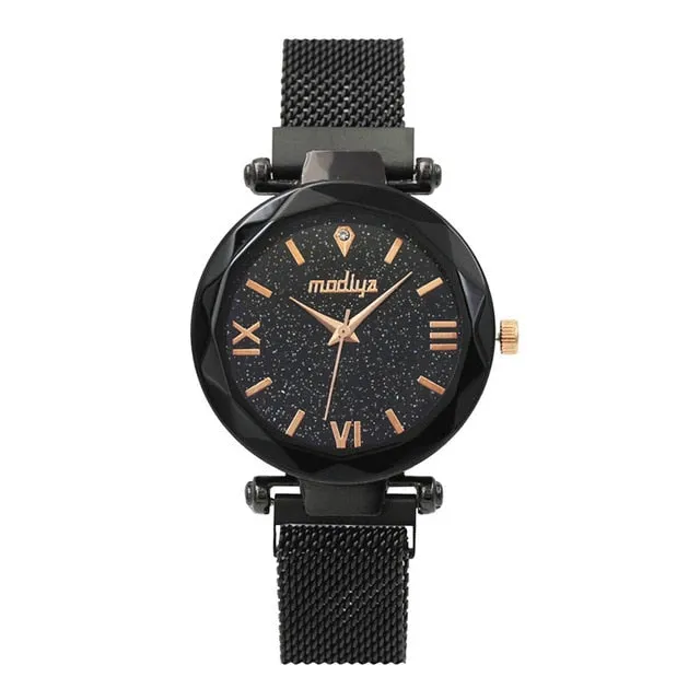 Magnetic Starry Quartz Wrist Watch For Ladies