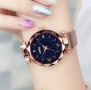 Magnetic Starry Quartz Wrist Watch For Ladies