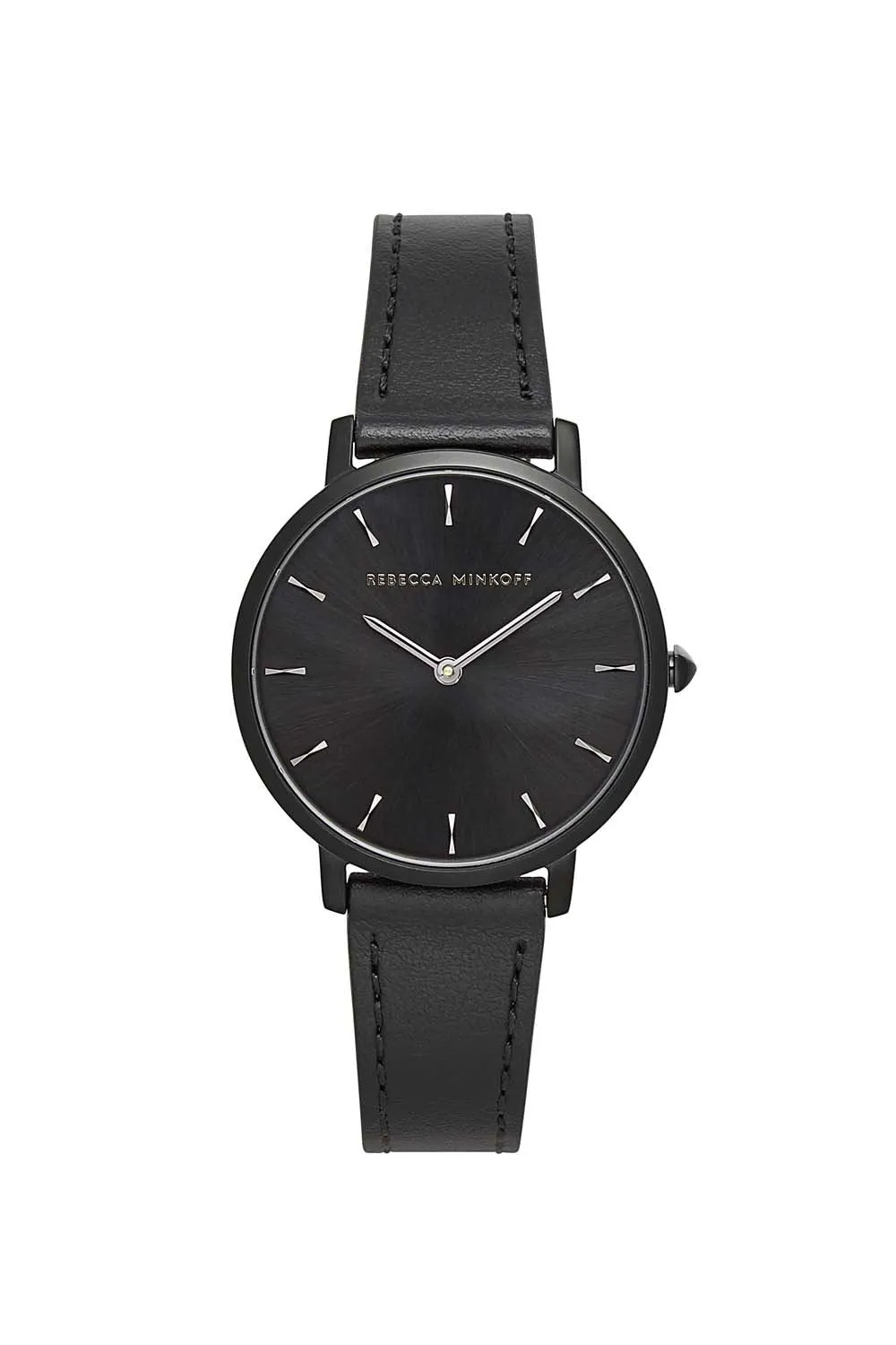 Major Black Tone Black Strap Watch, 35 mm