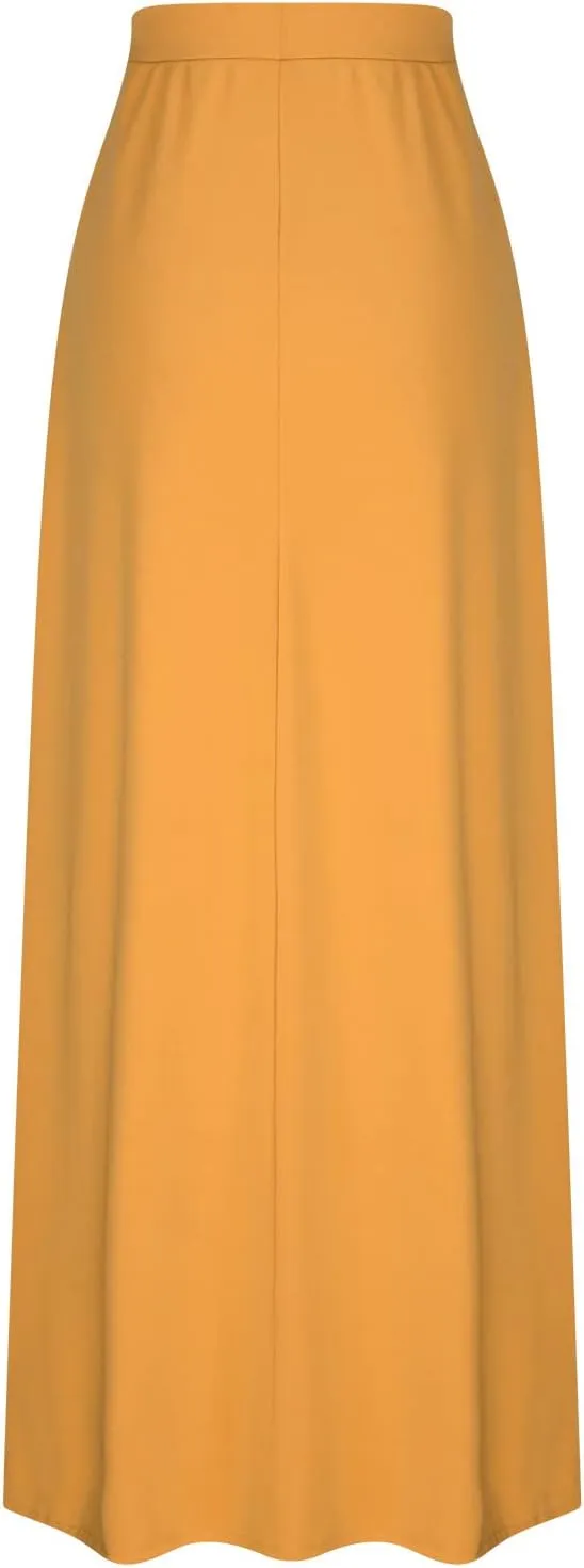 Maxi Skirt for Women 2025 Summer High Waisted Long Flare A-Line Skirt Maxi Dress Casual Long Skirt Ankle Length Skirt