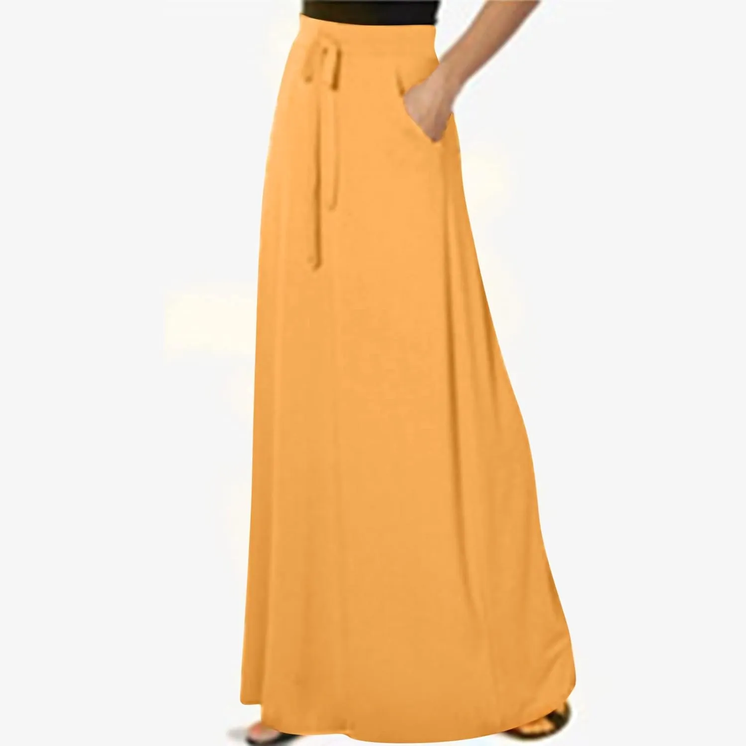 Maxi Skirt for Women 2025 Summer High Waisted Long Flare A-Line Skirt Maxi Dress Casual Long Skirt Ankle Length Skirt