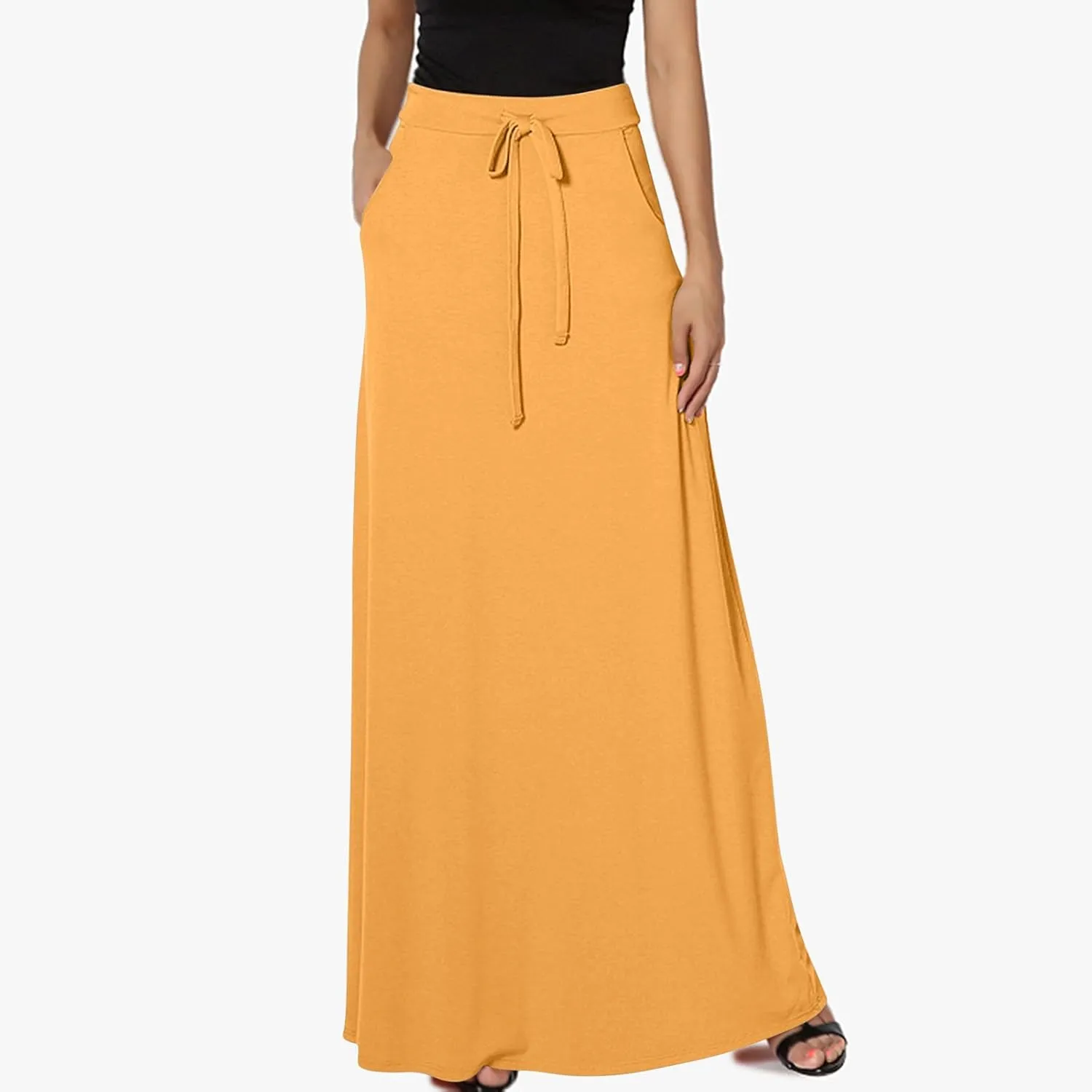 Maxi Skirt for Women 2025 Summer High Waisted Long Flare A-Line Skirt Maxi Dress Casual Long Skirt Ankle Length Skirt